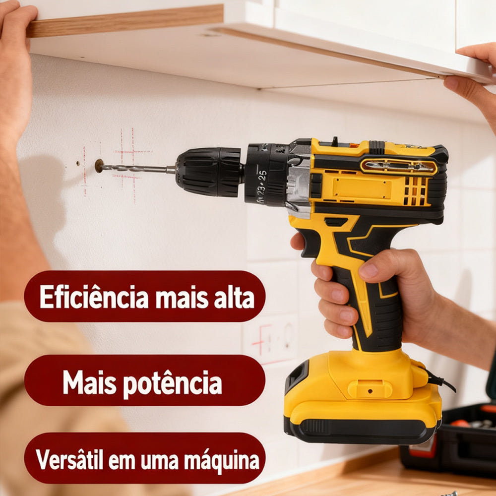 Parafusadeira Furadeira 48V 2 Baterias Com Maleta e Acessórios Completo.