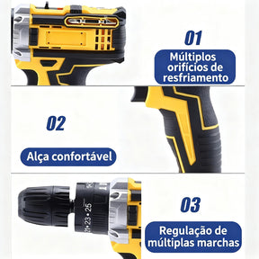 Parafusadeira Furadeira 48V 2 Baterias Com Maleta e Acessórios Completo.