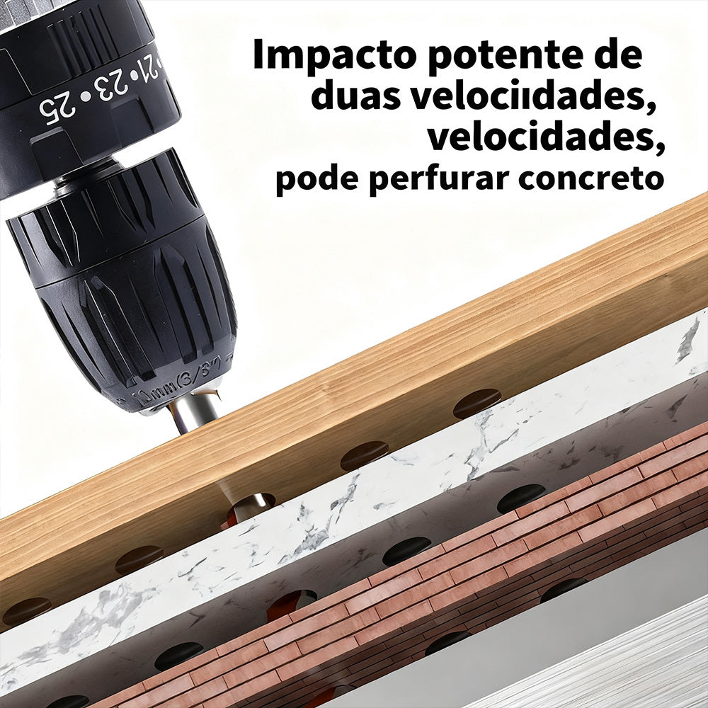 Parafusadeira Furadeira 48V 2 Baterias Com Maleta e Acessórios Completo.