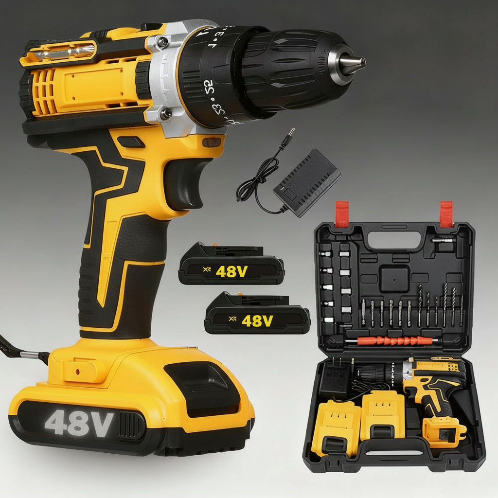Parafusadeira Furadeira 48V 2 Baterias Com Maleta e Acessórios Completo